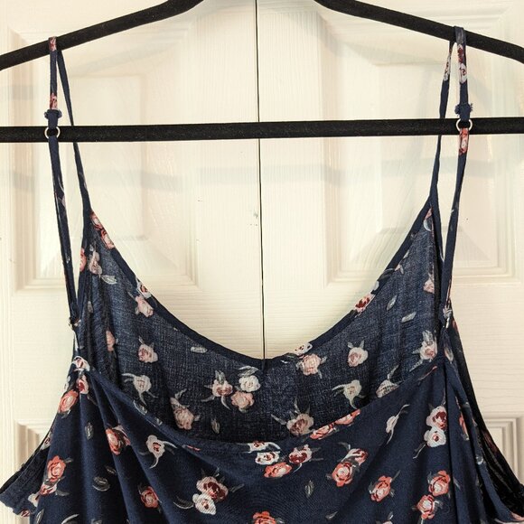 Blue, floral tank top XL - Picture 4 of 9